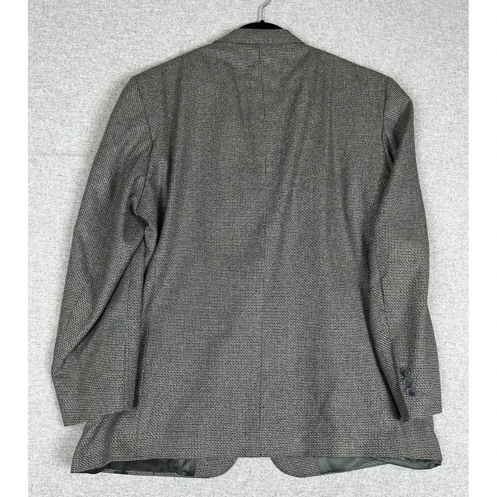 Norm Thompson Blazer Mens‎ 44R Gray Black Tweed Sport Coat Jacket Two Button